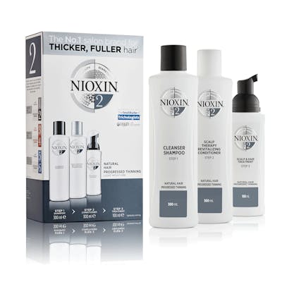 Nioxin Starter Set System 2 For Fine Noticeably Thinning Hair 300 ml + 300 ml + 100 ml