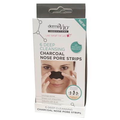 DermaV10 Deep Cleansing Charcoal Nose Strips 6 kpl