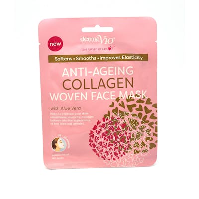 DermaV10 Anti-Ageing Collagen Woven Face Mask 1 kpl