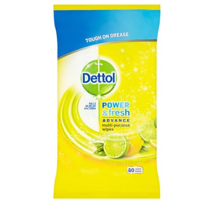 Dettol Power &amp; Fresh Reinigingsdoekjes Citrus 80 st
