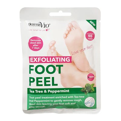 DermaV10 Exfoliating Foot Peel Tea Tree &amp; Peppermint 1 paar