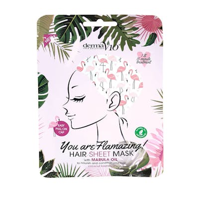 DermaV10 Hair Sheet Mask Marula Oil Flamingo 1 stk