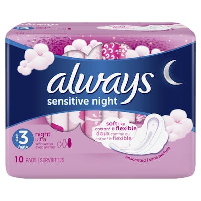 Always Sensitive Ultra Night with Wings 10 st