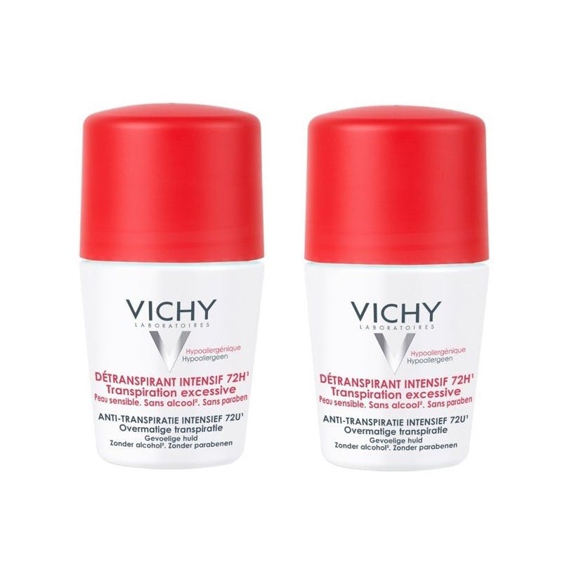 Vichy 72HR Anti-Perspirant Overnight Treatment Deo Roll On Duo 2 x 50 ml