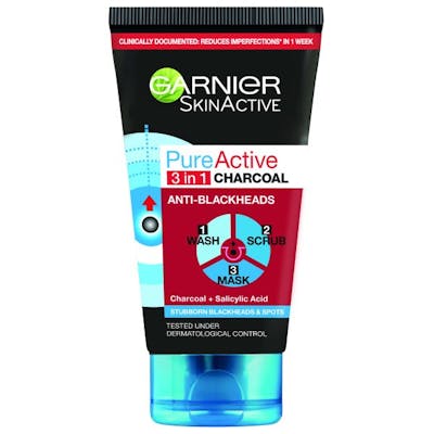 Garnier Pure Active 3 In 1 Charcoal Anti Blackheads 150 ml