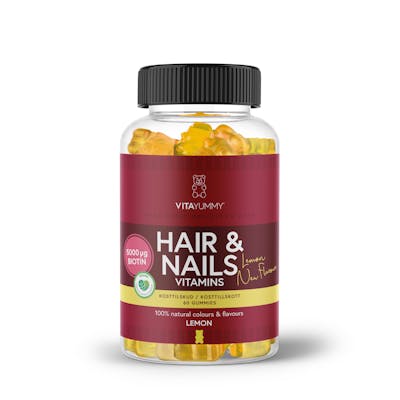 VitaYummy Hair &amp; Nails Vitamins Lemon 60 kpl