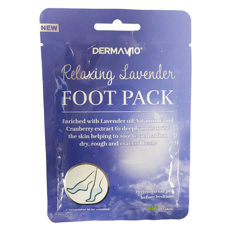 DermaV10 Lavender Foot Pack 1 pari