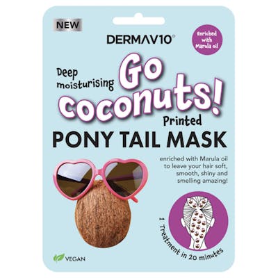 DermaV10 Go Coconuts Printed Pony Tail Mask 1 stk