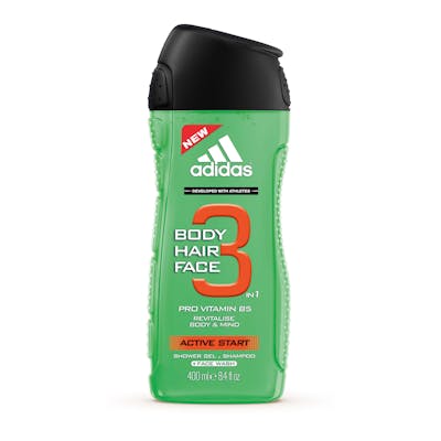 Adidas 3 in 1 Active Start Showergel 400 ml