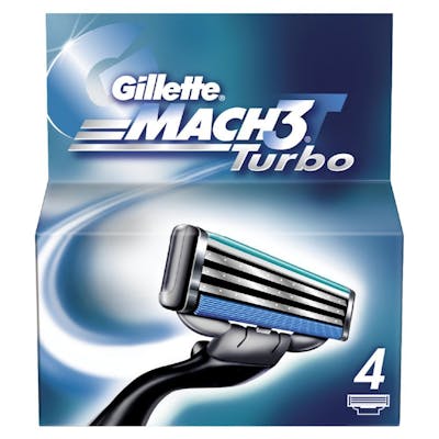 Gillette Mach3 Turbo Scheermesjes 4 st